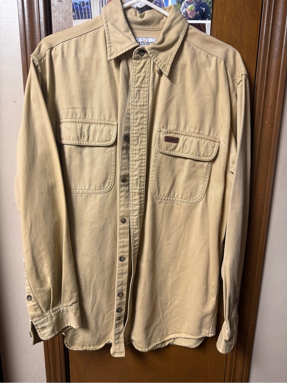 Carhartt Men’s Light Tan Canvas Shirt Jacket